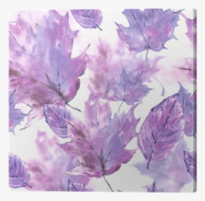 Watercolor Leaves Seamless Autumn Background Canvas - Watercolor Painting #272421