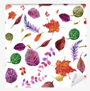 Watercolor Seamless Pattern With Autumn Leaves - Watercolor Painting #273039
