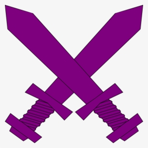 Purple Crossed Swords Clip Art At Clker - Red Sword Icon Png #273285