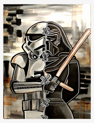 Kylo Ren And Stormtrooper Print 11″ X 14″ - Bust #274253