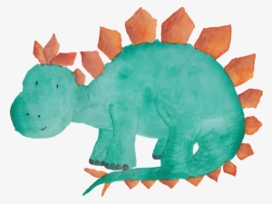 Green Hand Painted Dinosaur Cartoon Dinosaur Transparent - Baby Dinosaur Watercolor #275508