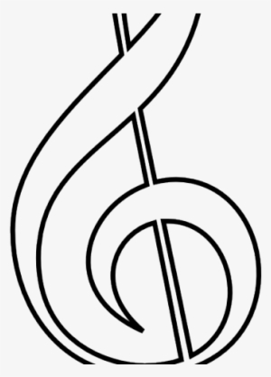 Treble Clef Outline - Music Notes Drawing #276328