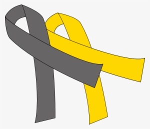 Grey And Gold Cancer Ribbon #276921