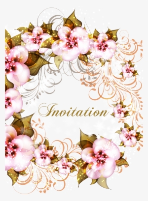 Image Royalty Free Download Flower Pink Floral Invitations - Wedding Invitation Card #277257