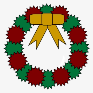 Christmas Wreath In Green And Red With A Lovely Golden - Christmas Day #277774