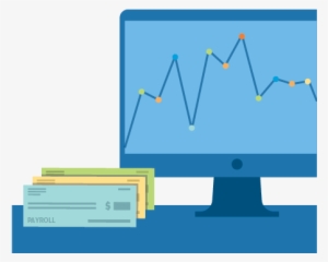 Payroll Checks Next To A Computer Monitor Displaying - Payroll Business #2700119