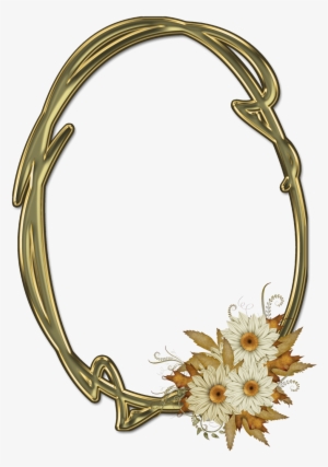 Frames Png Oval Com Flores - Moldura Para Foto Oval Png #2700834