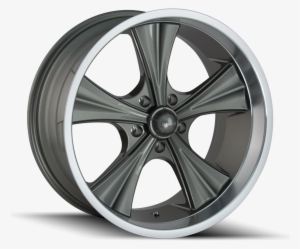 651 Grey W/ Machined Lip - Ridler 651 20x10 5x4.75 Inch +0mm Gunmetal Wheel Rim, #2701237