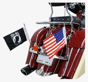 Lay-down License Plate Bracket & Double Flag Holder - Indian Chieftain Flag Holder #2701983