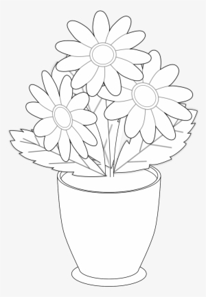 Daisy S Vase Black White Flower Shrub Xochi - Black And White Daisy Painting #2703630