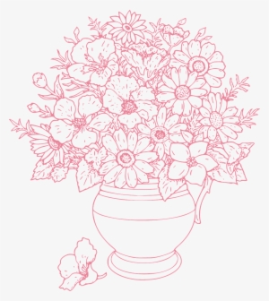 Flowers,vase,flower Vector Graphics,free - Bunch Of Flowers Outline #2703773
