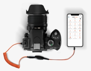 Miops Mobile Dongle On Camera And Smartphone - Miops / Nerotrigger Miops Mobile Remote - Smartphone-app-gesteuerter #2704194