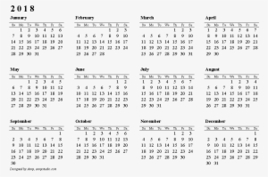 2018 Calendar Png Image Hd - 2016 Calendar Printable A4 #2704704