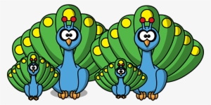 Peacock Family Peachick Birds Cartoon Port - Cartoon Peacock Shower Curtain #2704764