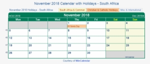 Photo Calendar 2018 Free Printable Word Templates - December Holidays 2018 South Africa #2705307