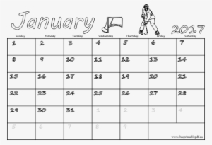 Us Uk January 2017 Calendars Printable Free Printable - January 2017 Calendar Transparent #2705333