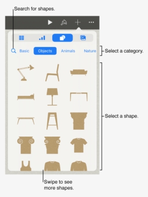 The Shapes Library, With Categories At The Top And - Geometric Shape #2707277