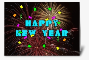 New Year's Celebration With Fireworks Greeting Card #2708587