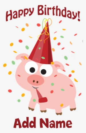 Favorite - Custom Happy Birthday! Confetti Pig Pillow Case #2708645