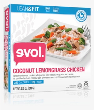 Evol Lean & Fit Coconut Lemongrass Chicken, - Evol Lean And Fit Teriyaki Chicken #2709320