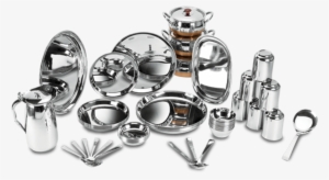 51 Pcs Kanchan Bogi Dinner Set For Six Persons - Stainless Steel Dinner Set Png #2710241