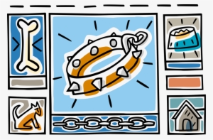 Vector Illustration Of Family Pet Dog Collar, Dog House #2711107