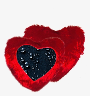 Dark Water Drop Heart Shape Red Cushion - Water Drop Heart Shape #2711261