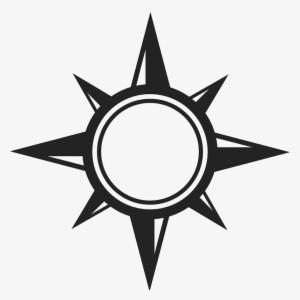 Round Compass Rubber Stamp - Black Sun Star Wars Logo #2711288