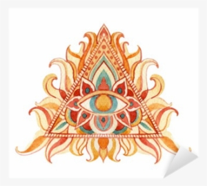 Watercolor All Seeing Eye Symbol In Pyramid - Piramide Acuarela #2713165