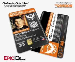 Strategic Homeland Division 'the Division' Agent Id - Division Shd Id Card #2713364
