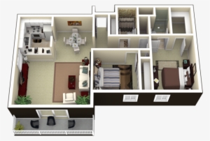 0 For The 2 Bedroom Floor Plan - Two Bedroom Plan 3d #2713938