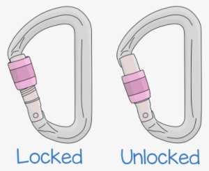 Screwgate Climbing Carabiners Locked And Unlocked - Climbing #2719411