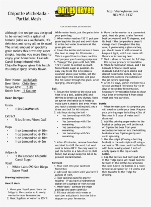 Brew An Amber Ale Beer Instruction Sheet - Document #2719413