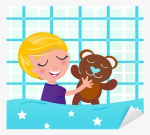 Cute Sleeping And Dreaming Boy With Teddy Bear - Baby-schnuller Mit Schlafzimmerjungen Schnuller #2719542