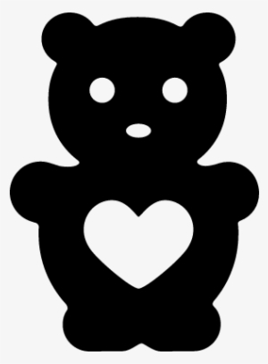 Teddy Bear With Heart Vector - Orsetto Silhouette #2719570