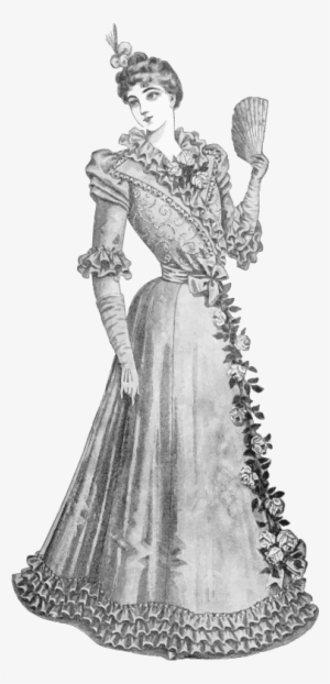Medium Image - Woman On Dress Vintage Png #2720100