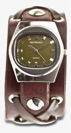 Chocolate X-strap Watch With Vintage Olive Dial #2720476