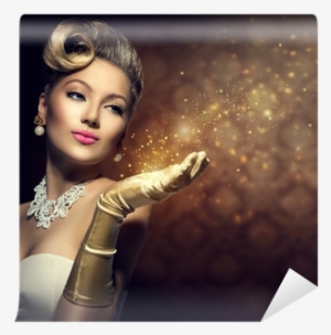 Retro Woman With Magic In Her Hand - New Years Eve Glamour #2720746
