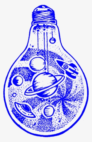 Planets Clipart Aesthetic - Light Bulb Space Drawing #2720867