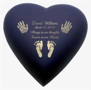 Brass Heart Blue Nightfall- Actual Hands Or Feet - Baby Urn Scarlet Candle Holder Memorial Actual Hands #2721742