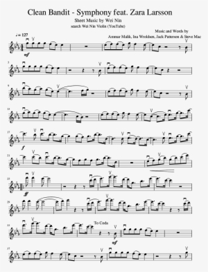 Zara Larsson - Sheet Music For Piano Symphony Clean Bandit #2723914