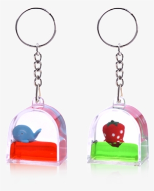 Horseshoe Shape Acrylic Liquid Animal Floating Keychain - Earrings #2724435