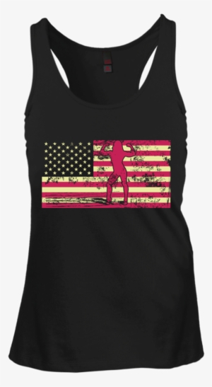 Female Bodybuilder Silhouette On The American Flag - Dog Mother Wine Lover #2724784