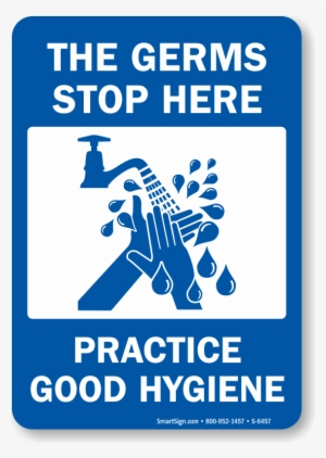 Germs Stop Here - Germs Stop Here Practice Good Hygiene Label 7 X 5 #2724892