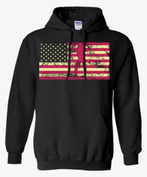 Female Bodybuilder Silhouette On The American Flag - Jelly Hoodie #2724970