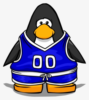 Blue Basketball Jersey On A Player Card - Club Penguin Blue Duffle Coat #2725079