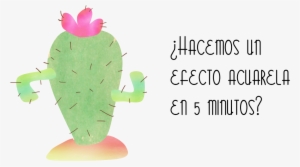 Dibujo Efecto Acuarela En 5 Minutos Con Powerpoint - Dibujo De Cactus Acuarela #2726467