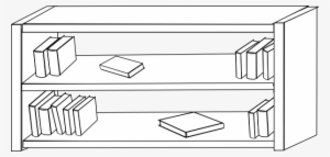 Bookcase Image - Cartoon Bookshelf Black And White #2726589