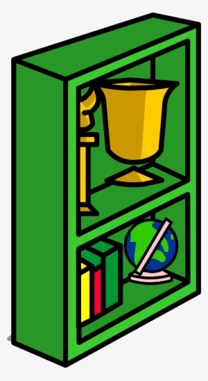 Green Bookcase Sprite 012 - Club Penguin Green Bookcase #2726868