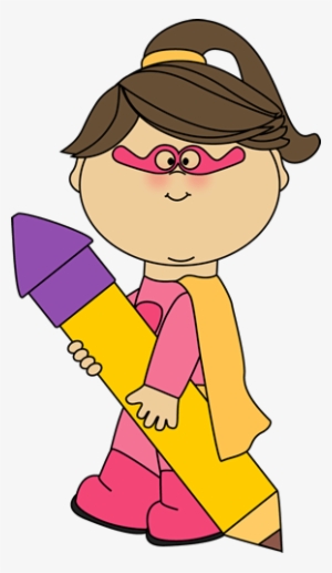 Cute Superhero Clipart - Girl School Clipart #2727736